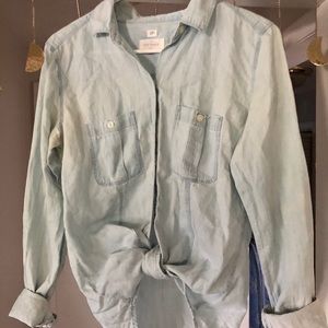 Loft Chambray Button up Shirt